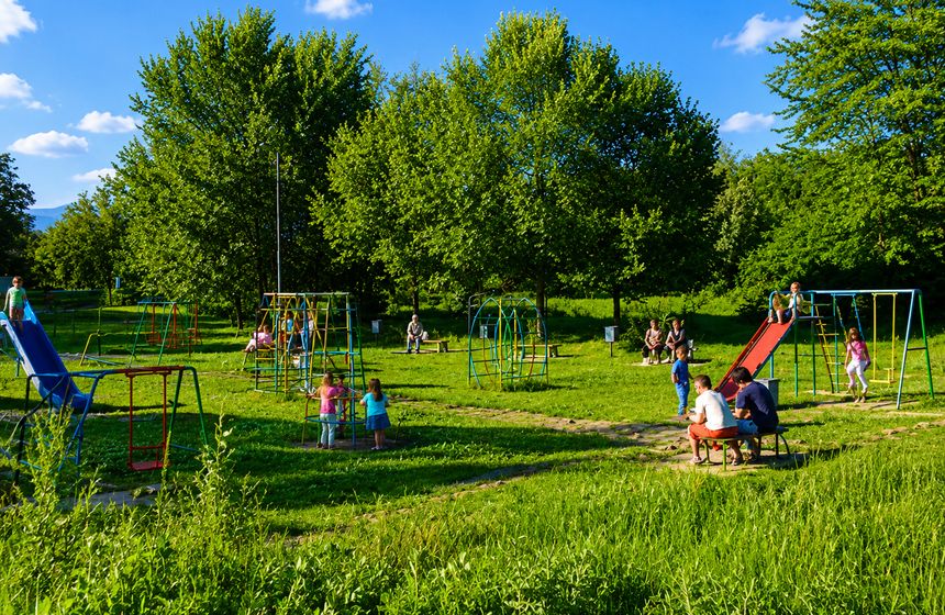 Banya'daki park ve yeşillik