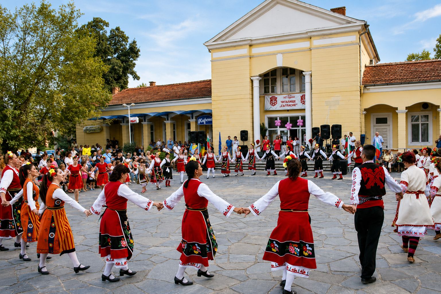 Traditional horo dance in Banya